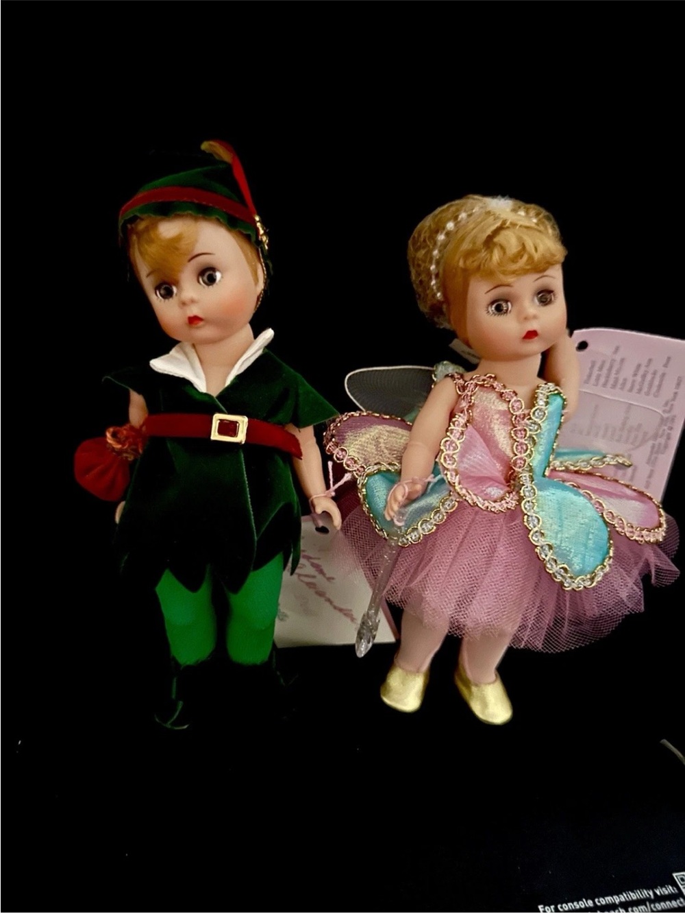 Madame Alexander Storyland Dolls ~ Walt Disney 465 Peter Pan & 467 Tinker Bell